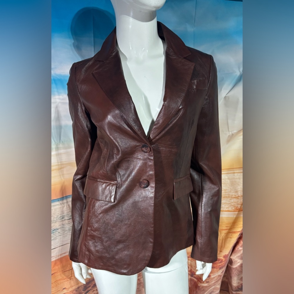 John Carlisle Leather Blazer Jacket
